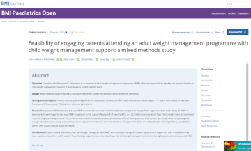 Feasibility of engaging parents attending an adult weight management programme with child weight management support: a mixed methods study screenshot